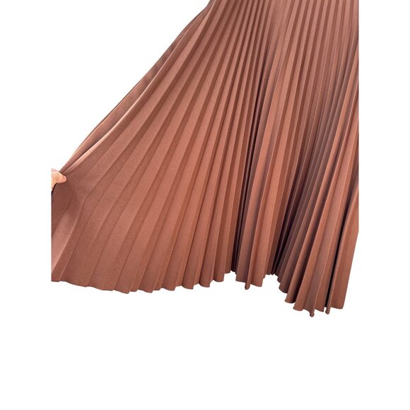 2/$30 Brown Pleated Midi Skirt By InCity Size 16Y Soft Fabric Flowy Design - Picture 9 of 13